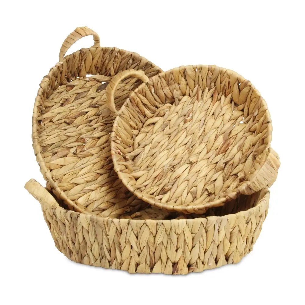 Set of Three Natural Water Hyacinth Basket - NOBLE HOME INTERIORS