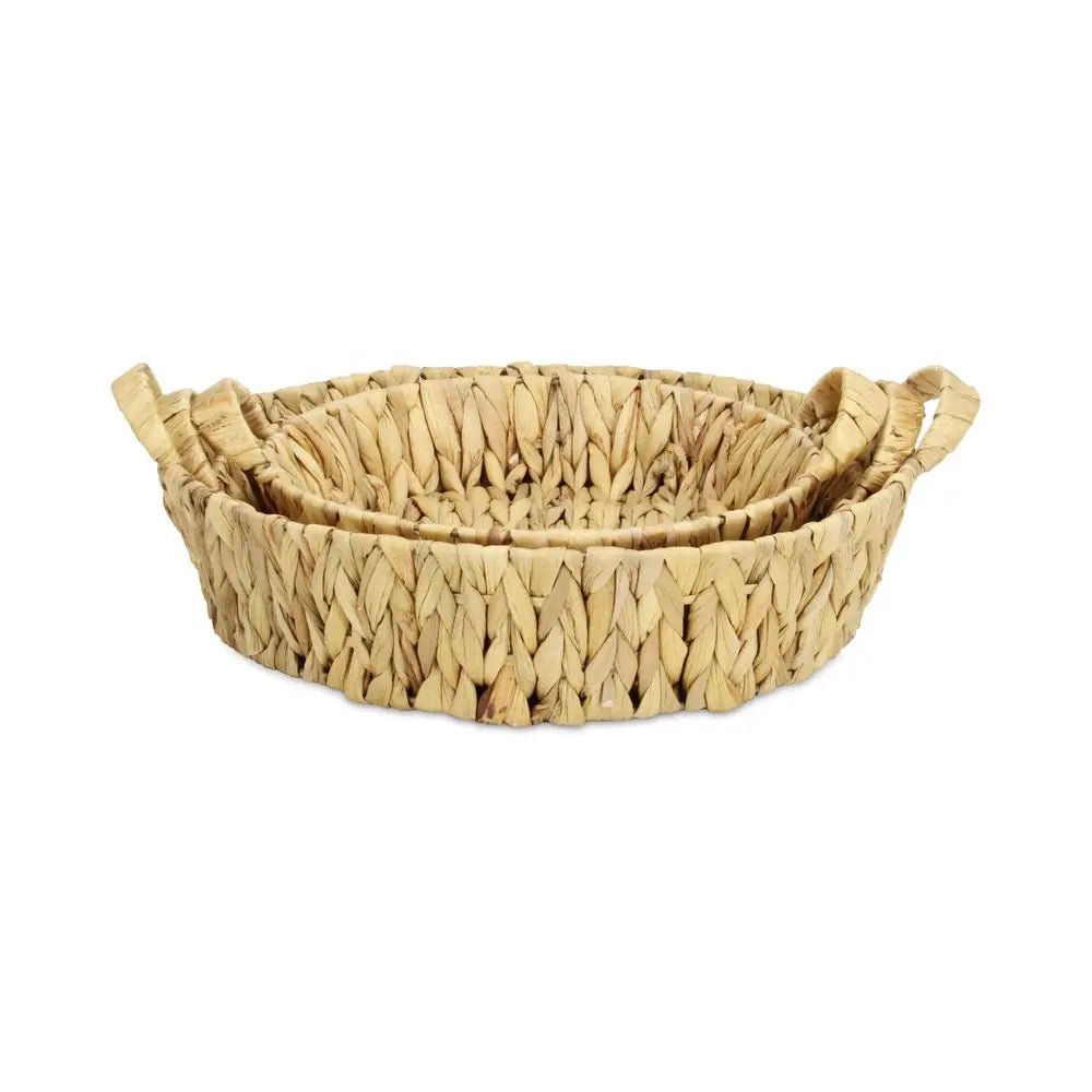 Set of Three Natural Water Hyacinth Basket - NOBLE HOME INTERIORS