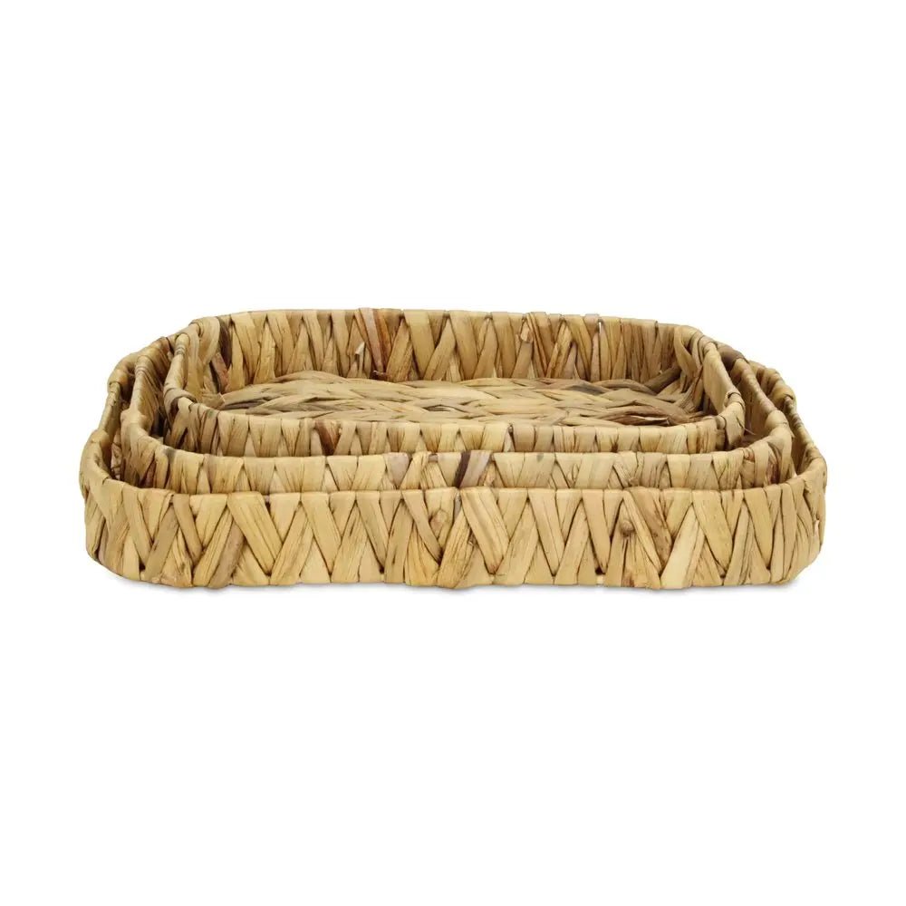 Set of Three Natural Water Hyacinth Basket - NOBLE HOME INTERIORS