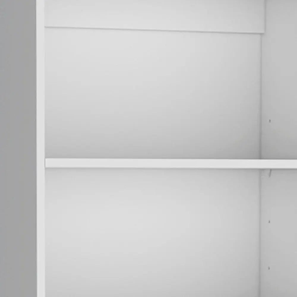 Set of Three White Wood Five Tier Modular Bookcase with Four Doors - NOBLE HOME INTERIORS