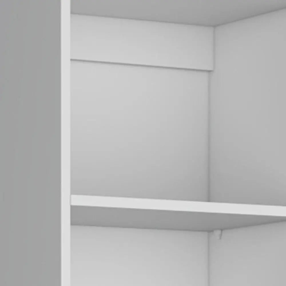 Set of Three White Wood Five Tier Modular Bookcase with Two Doors - NOBLE HOME INTERIORS