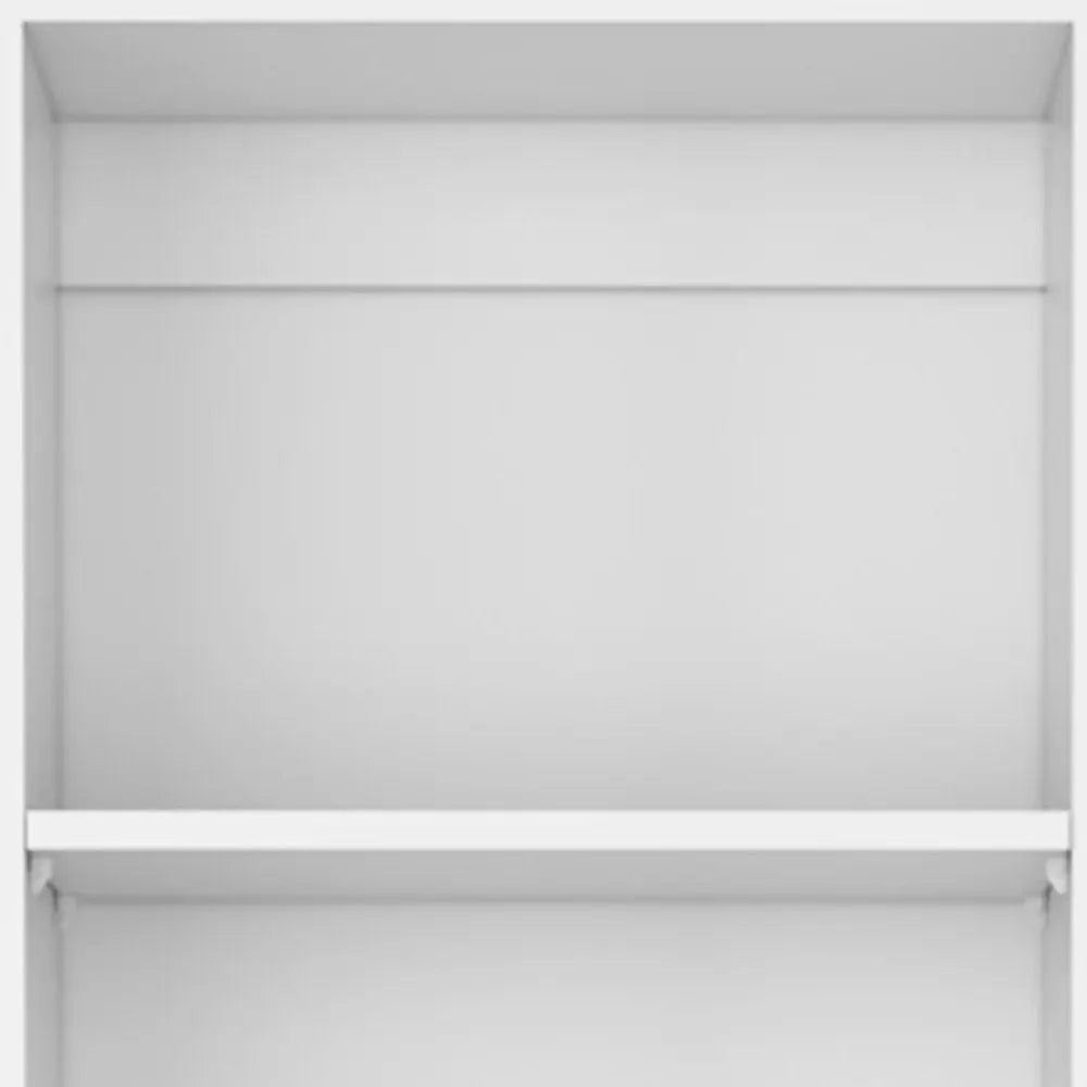 Set of Three White Wood Five Tier Modular Bookcase with Two Doors - NOBLE HOME INTERIORS