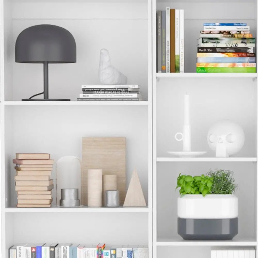 Set of Three White Wood Thirteen Tier Modular Bookcase - NOBLE HOME INTERIORS