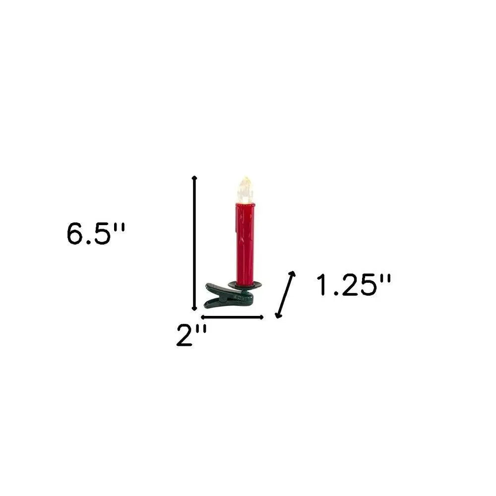 Set of Twentyfour Red Flameless Christmas Clip On Taper Candle - NOBLE HOME INTERIORS