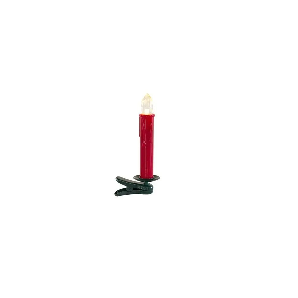 Set of Twentyfour Red Flameless Christmas Clip On Taper Candle - NOBLE HOME INTERIORS
