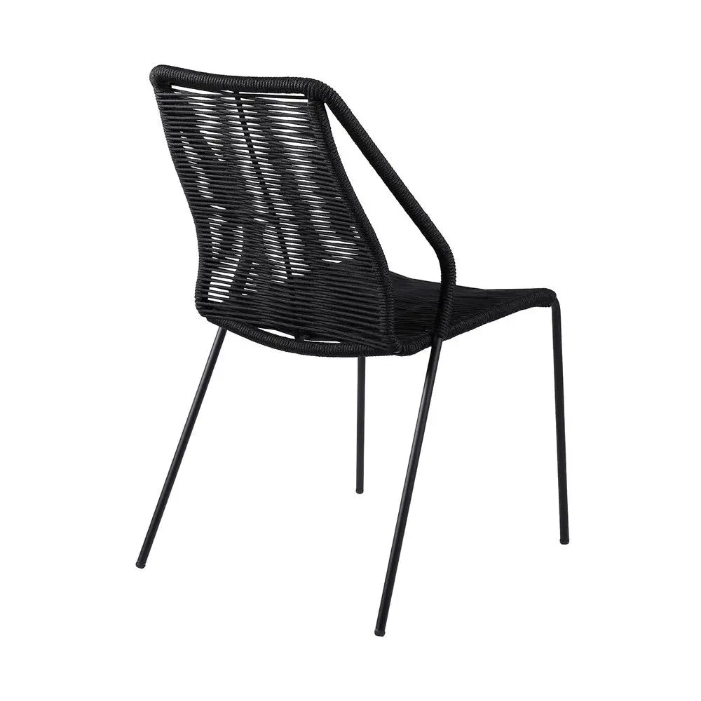 Set of Two 22" Black Metal Outdoor Dining Chair - NOBLE HOME INTERIORS