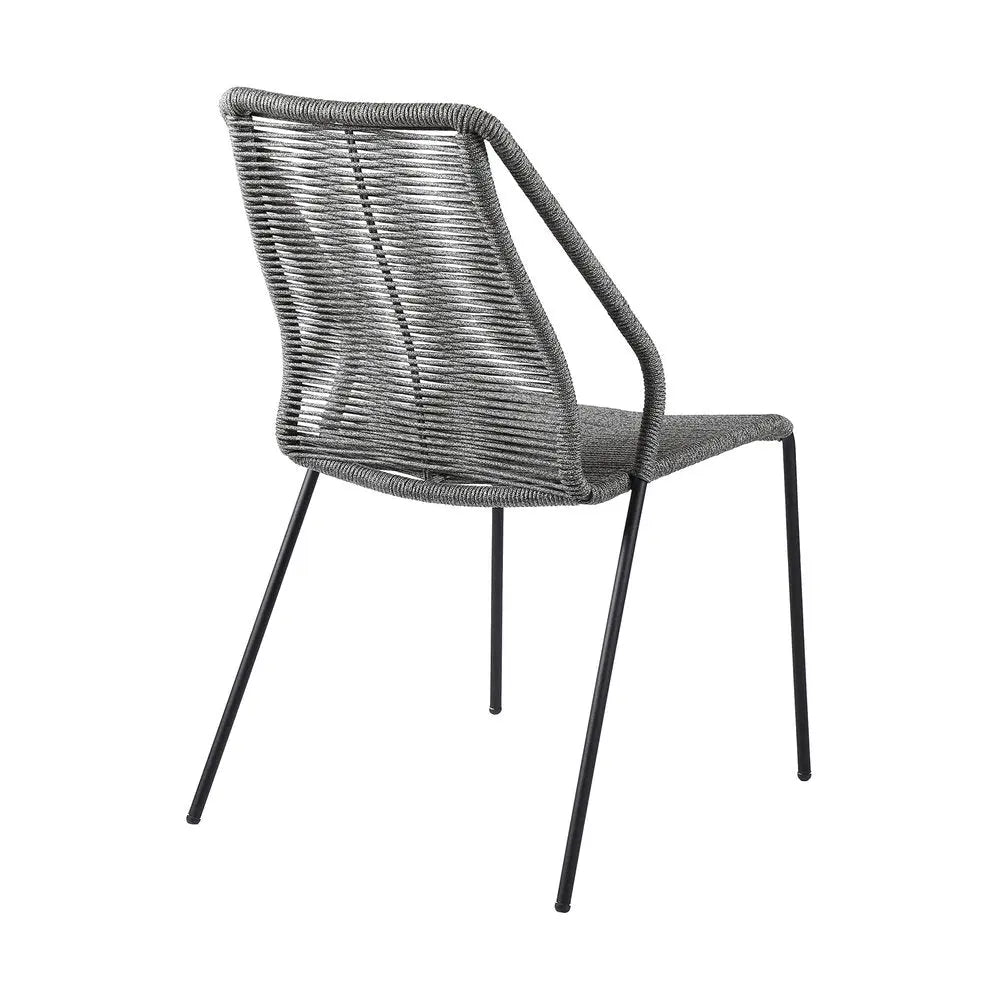 Set of Two 22" Gray Metal Outdoor Dining Chair - NOBLE HOME INTERIORS