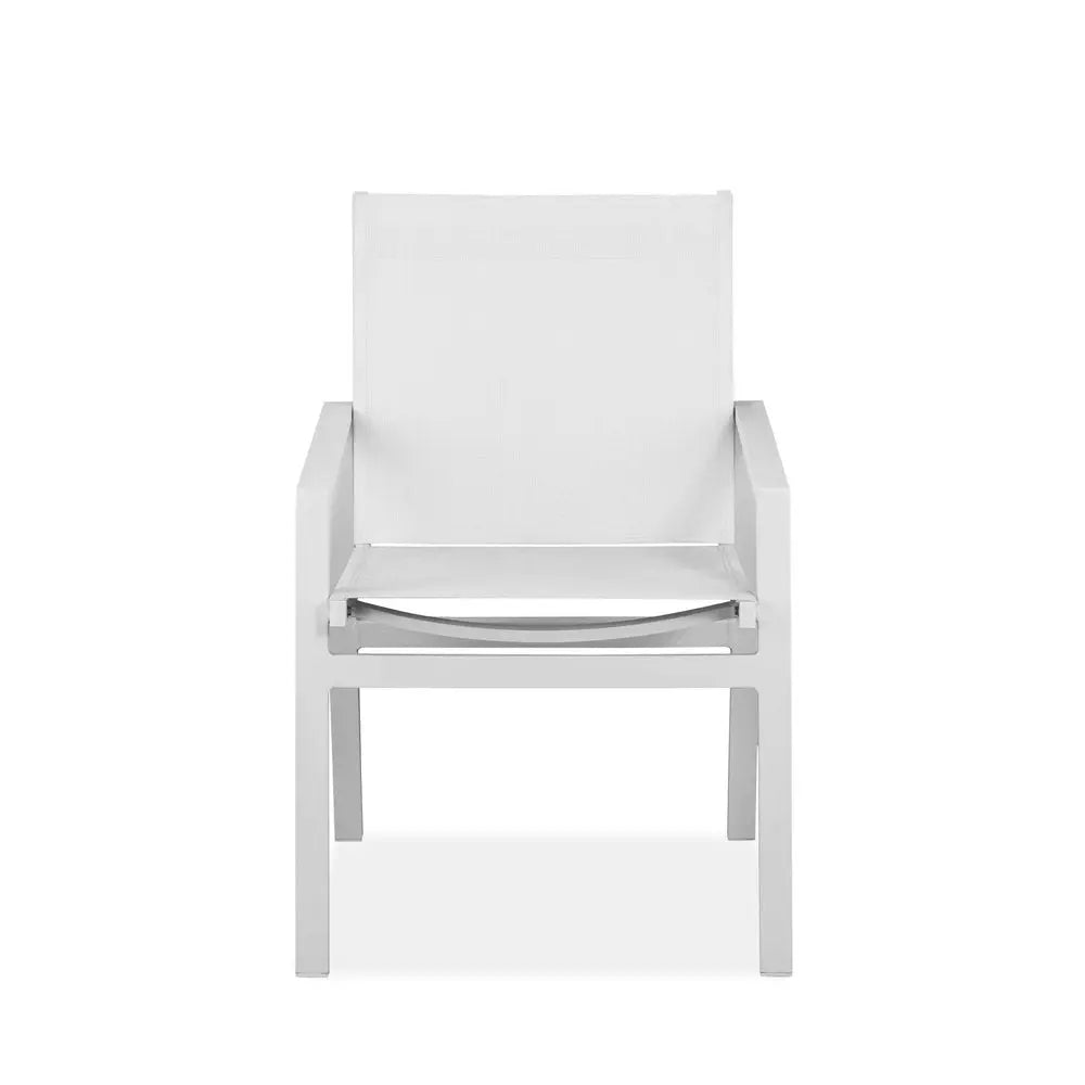 Set of Two 22" White Metal Indoor Outdoor Dining Chair - NOBLE HOME INTERIORS
