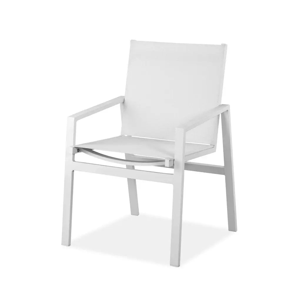 Set of Two 22" White Metal Indoor Outdoor Dining Chair - NOBLE HOME INTERIORS