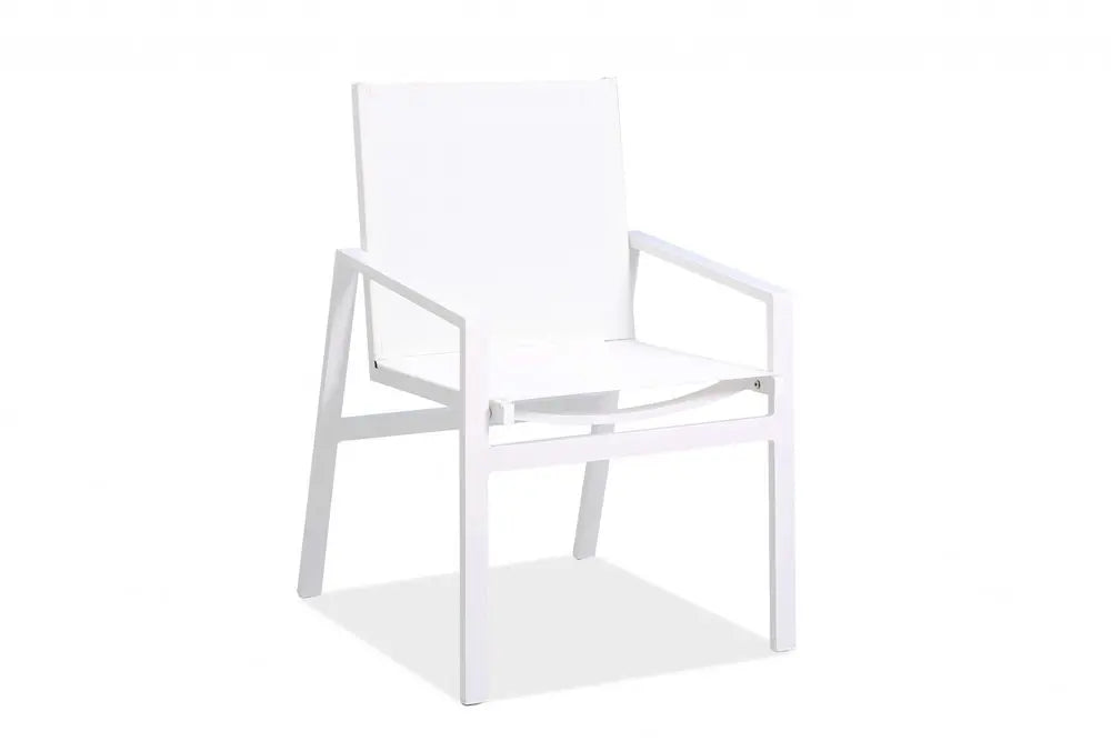 Set of Two 22" White Metal Indoor Outdoor Dining Chair - NOBLE HOME INTERIORS