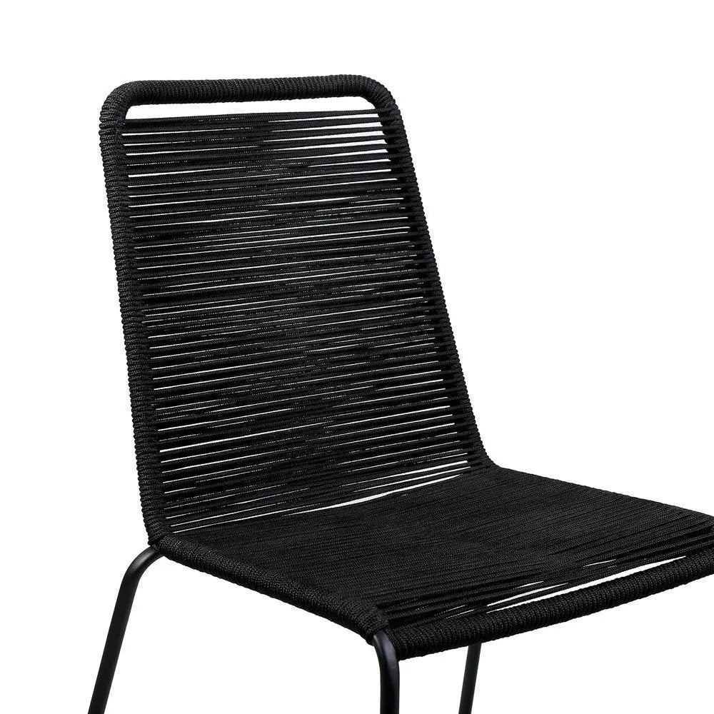Set of Two 23" Black Metal Outdoor Dining Chair - NOBLE HOME INTERIORS