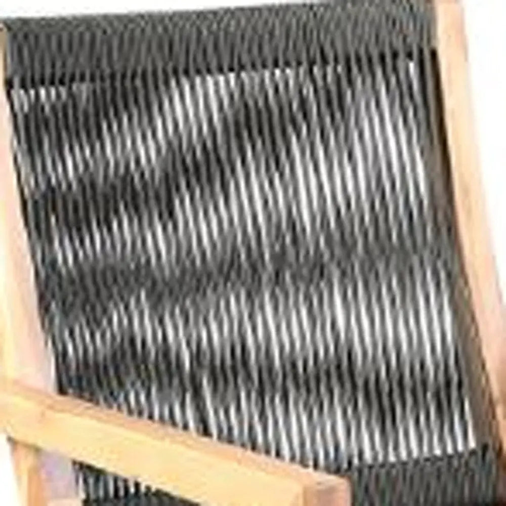 Set of Two 23" Charcoal and Natural Wood Solid Wood Outdoor Arm Chair - NOBLE HOME INTERIORS