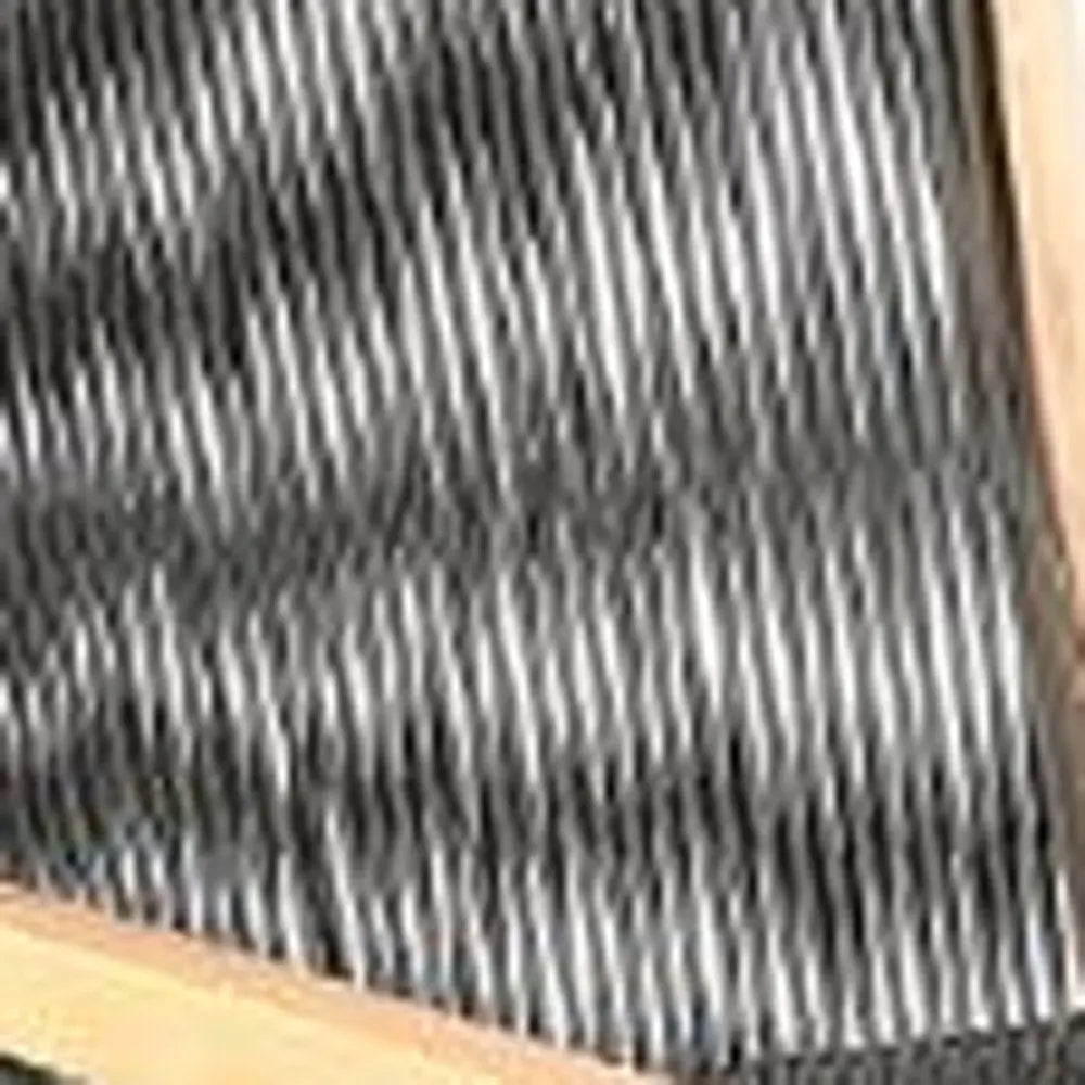 Set of Two 23" Charcoal and Natural Wood Solid Wood Outdoor Arm Chair - NOBLE HOME INTERIORS