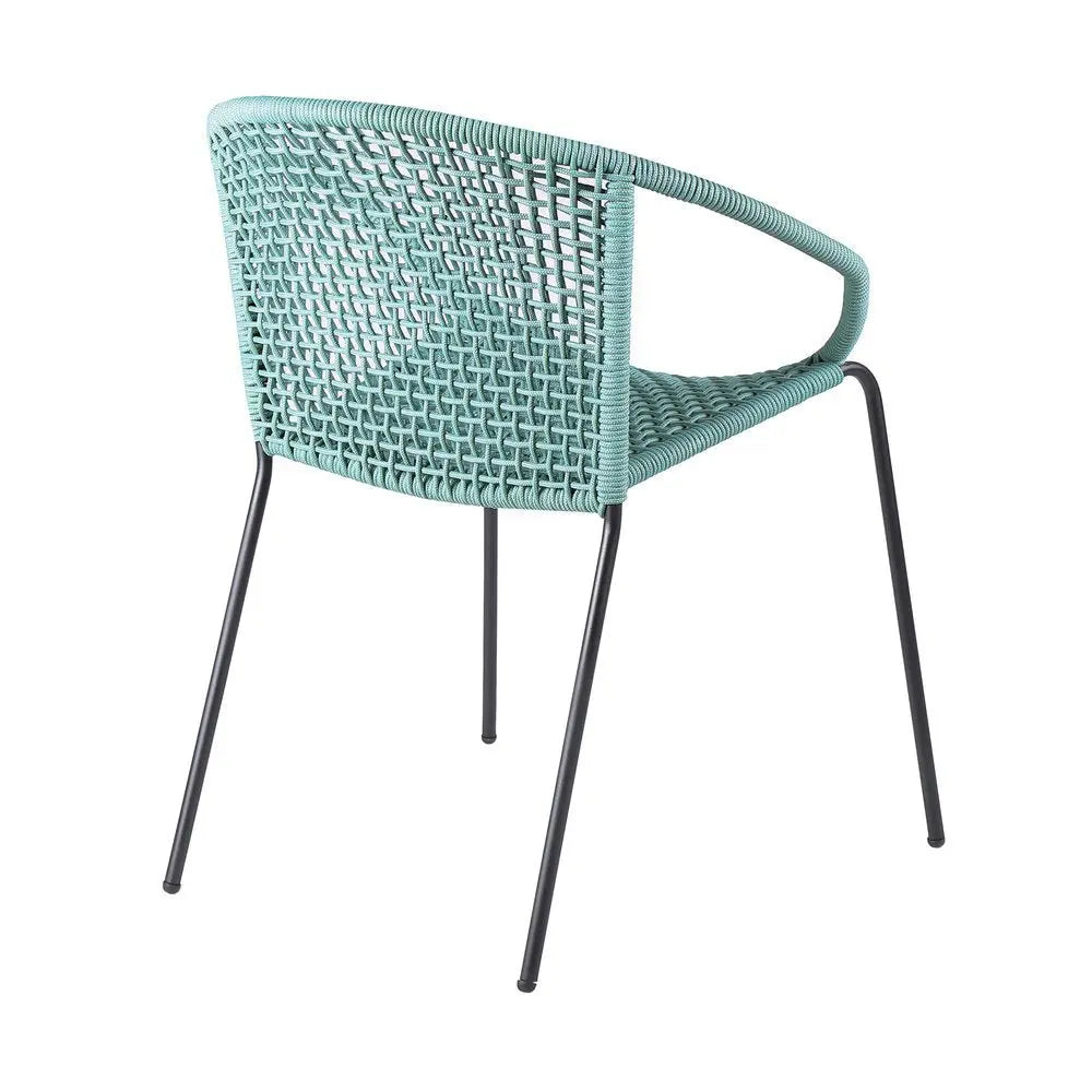 Set of Two 25" Green Metal Outdoor Dining Chair - NOBLE HOME INTERIORS