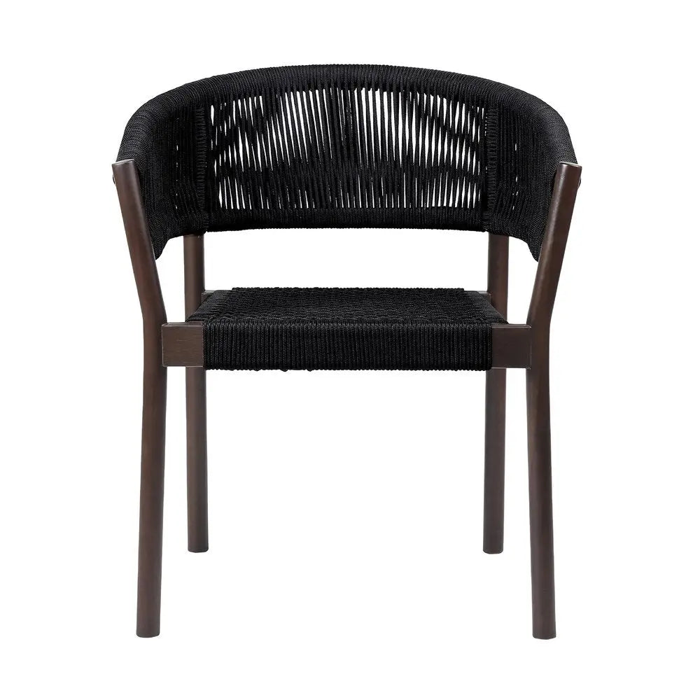 Set of Two 26" Black Solid Wood Outdoor Dining Chair - NOBLE HOME INTERIORS