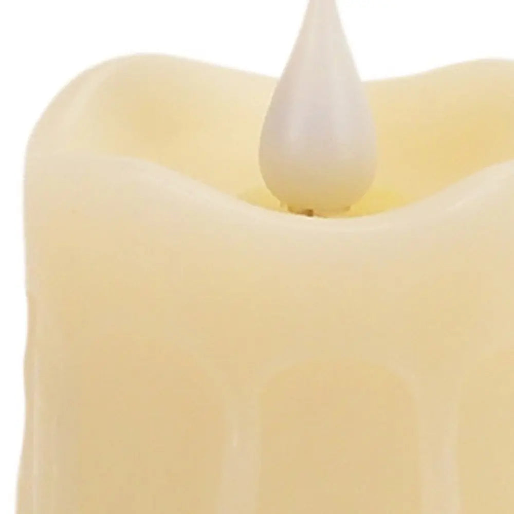 Set of Two Beige Flameless Votive Candle - NOBLE HOME INTERIORS