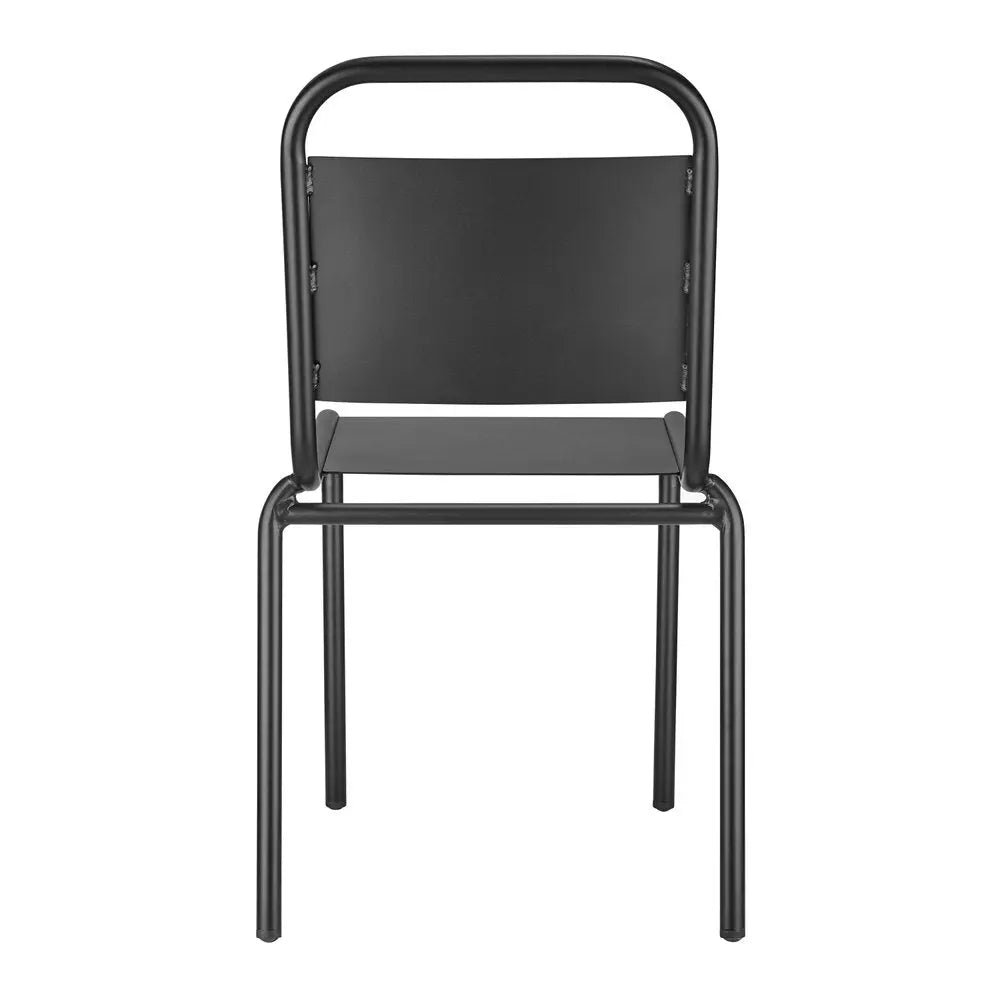 Set of Two Black Aluminum Outdoor Stacking Dining Chairs - NOBLE HOME INTERIORS