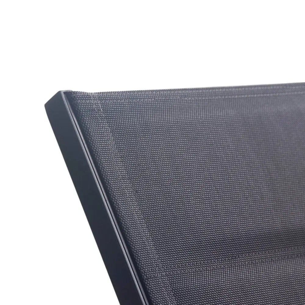 Set of Two Black Aluminum Sling Outdoor Chaise Lounges - NOBLE HOME INTERIORS