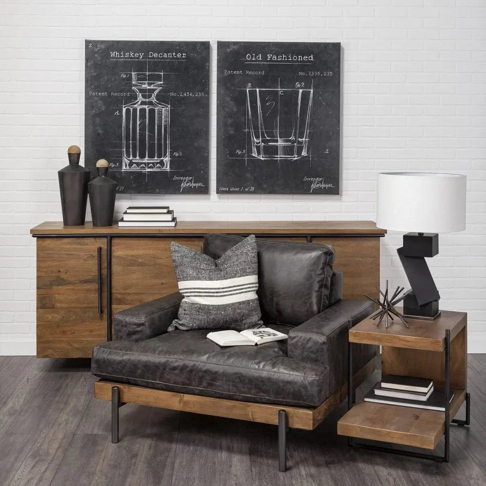 Set of Two Black and Brown Metal Cylindrical Urns - NOBLE HOME INTERIORS