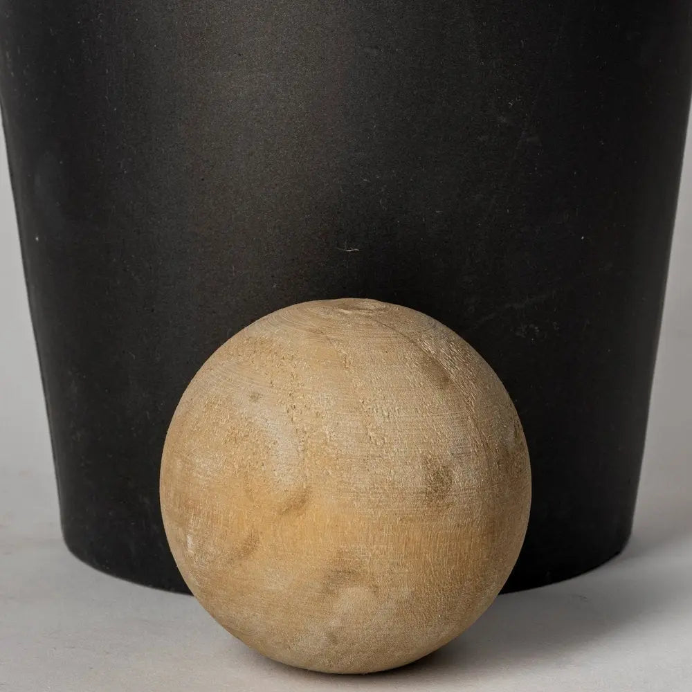 Set of Two Black and Brown Metal Cylindrical Urns - NOBLE HOME INTERIORS