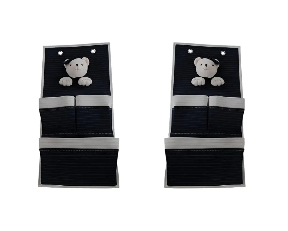 Set of Two Black And White Fabric Wall Hanger - NOBLE HOME INTERIORS