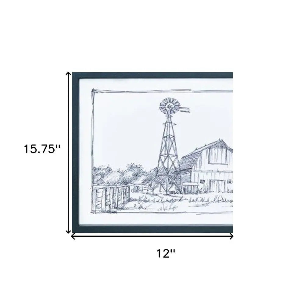 Set of Two Black And White Framed Art - NOBLE HOME INTERIORS