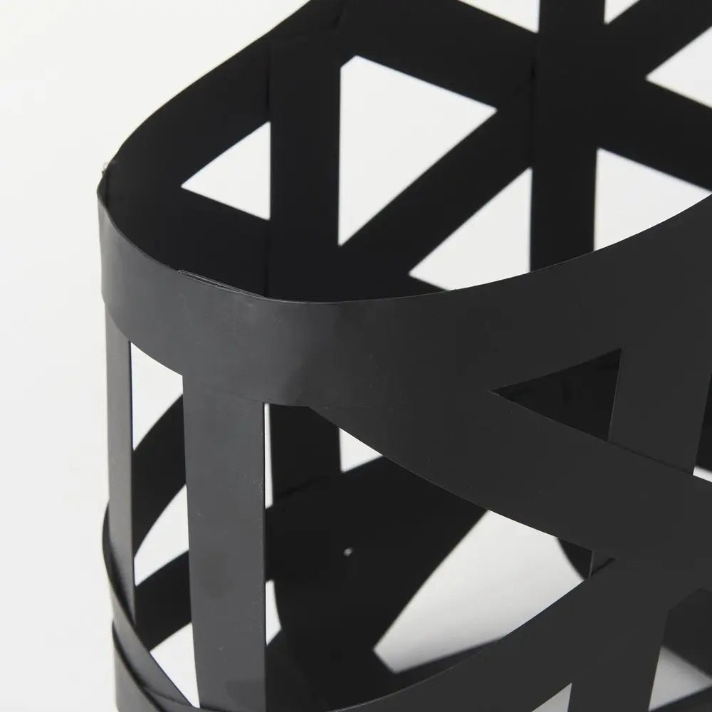 Set Of Two Black Geometric Metal Baskets - NOBLE HOME INTERIORS