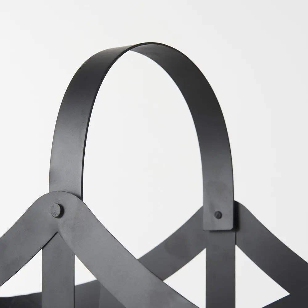 Set Of Two Black Geometric Metal Baskets - NOBLE HOME INTERIORS