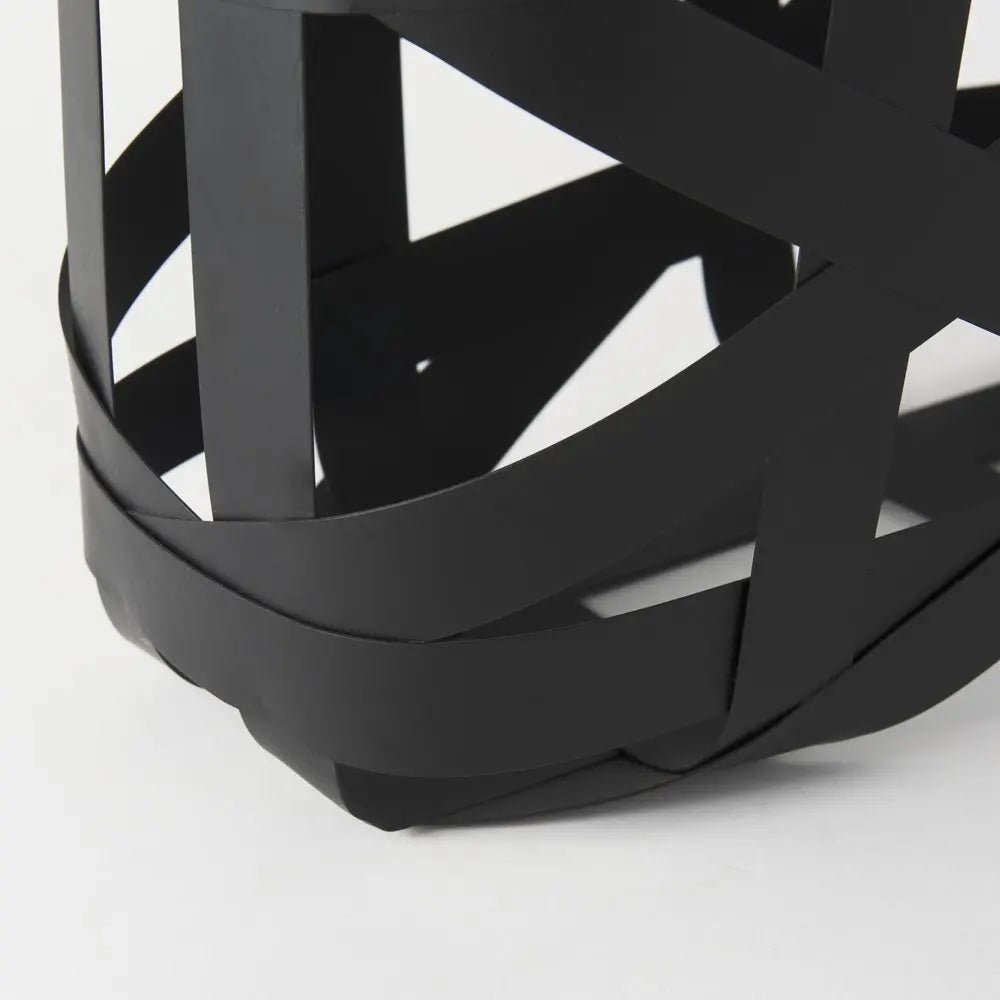 Set Of Two Black Geometric Metal Baskets - NOBLE HOME INTERIORS