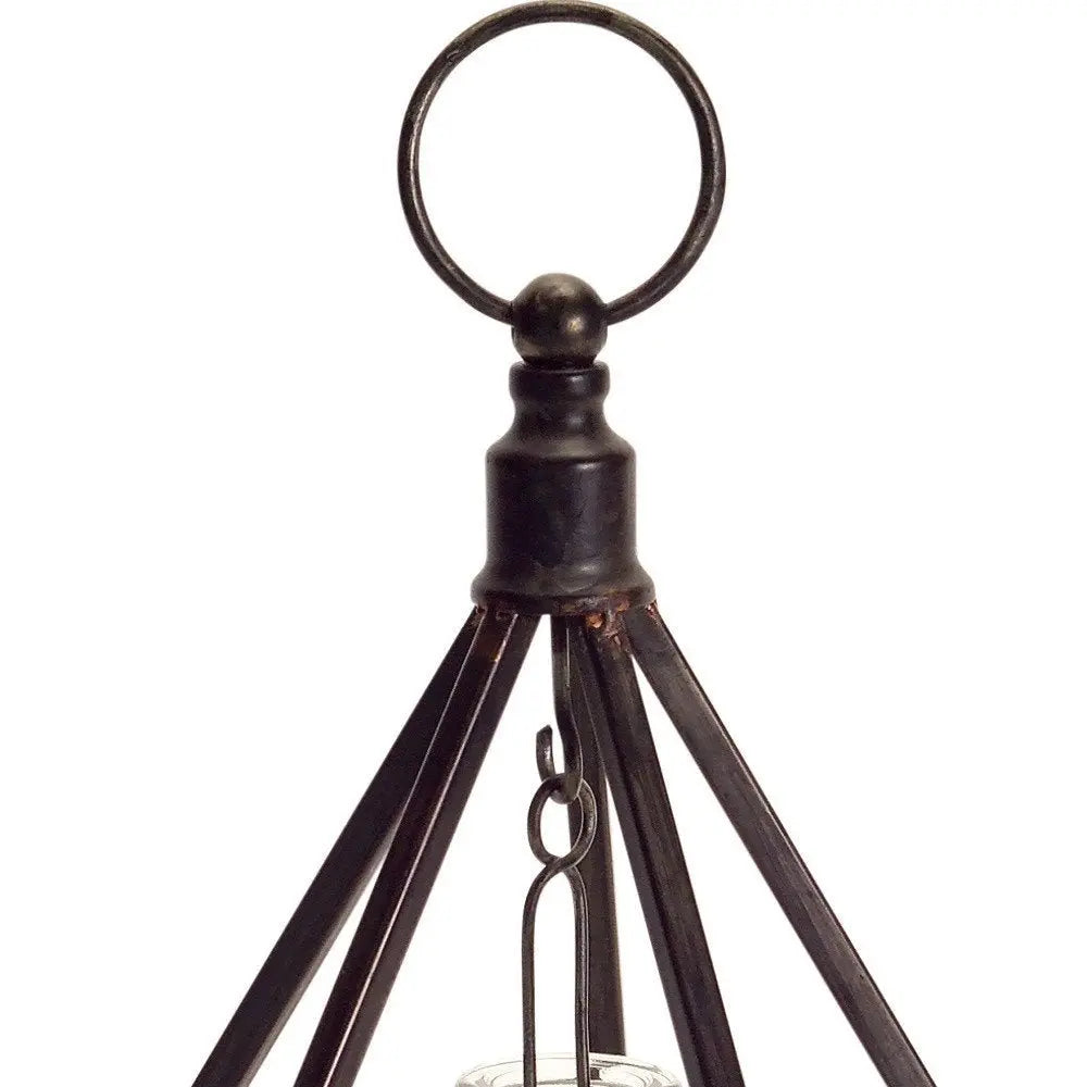 Set of Two Black Metal Geometric Tabletop Tealight Candle Holders - NOBLE HOME INTERIORS