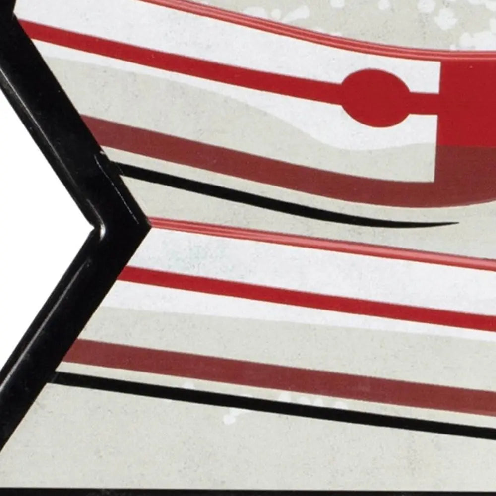 Set of Two Black Red And White Ski Lessons Metal Hanging Wall Decor - NOBLE HOME INTERIORS