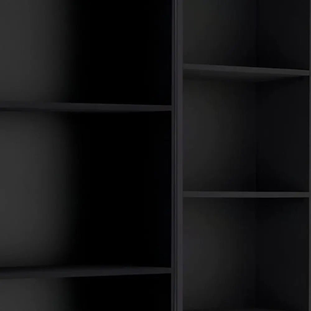 Set of Two Black Wood Multi Tier Bookcases - NOBLE HOME INTERIORS