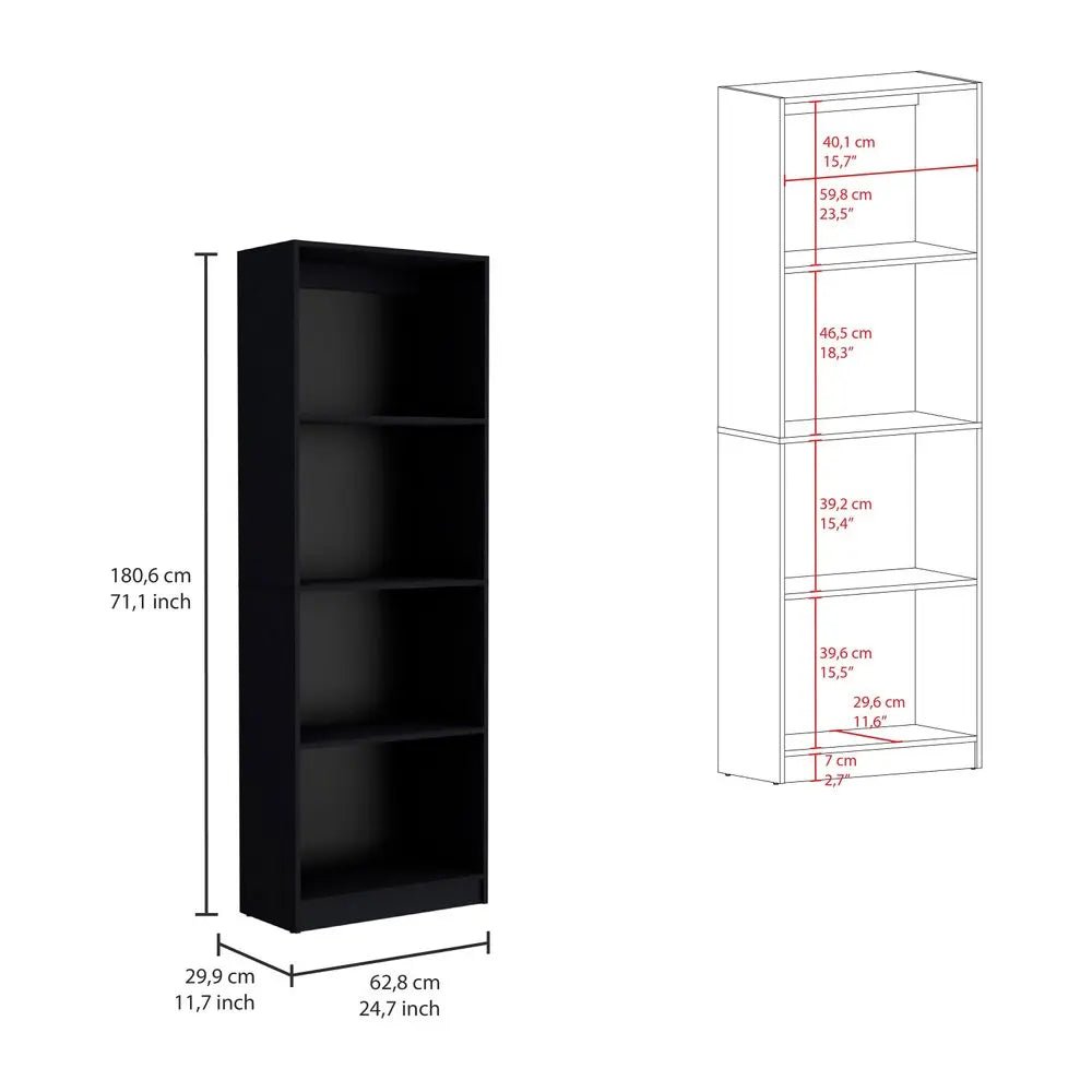 Set of Two Black Wood Multi Tier Bookcases - NOBLE HOME INTERIORS