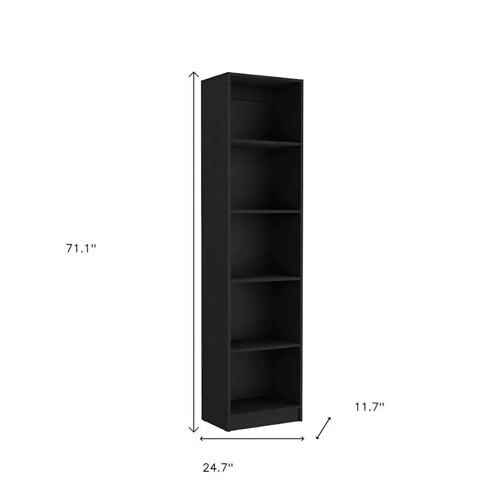 Set of Two Black Wood Multi Tier Bookcases - NOBLE HOME INTERIORS