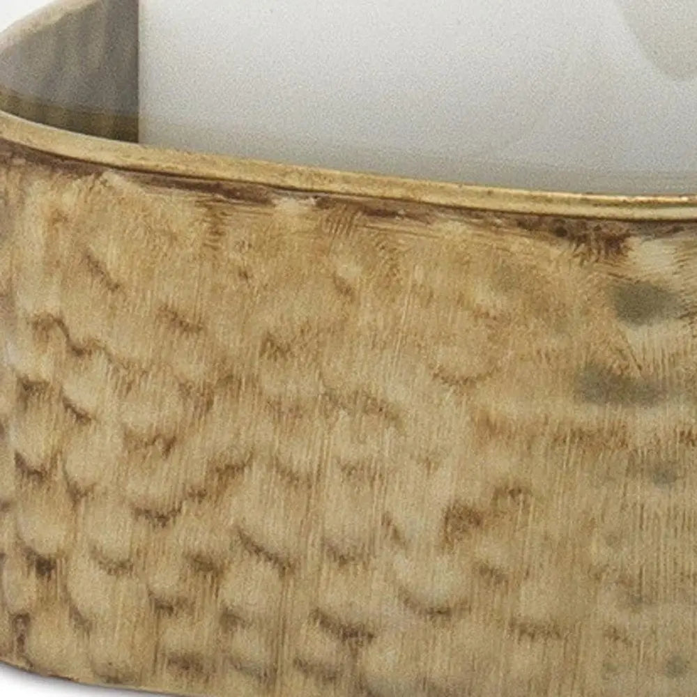 Set of Two Clear And Gold Hammered Glass And Metal Tabletop Hurricane Candle Holders - NOBLE HOME INTERIORS