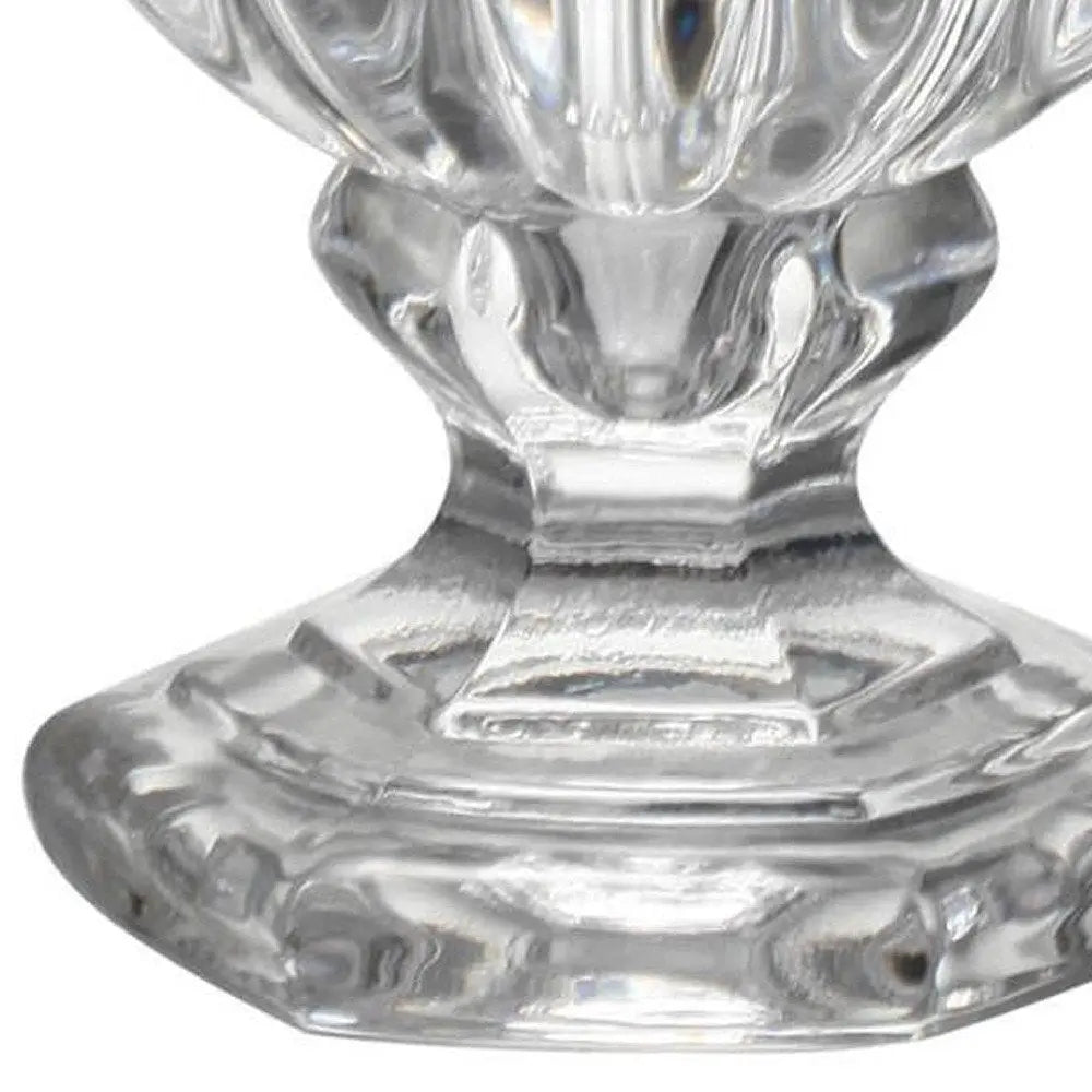 Set of Two Clear Glass Urn Table Vases - NOBLE HOME INTERIORS