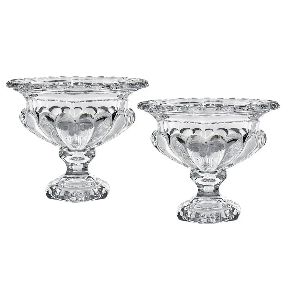 Set of Two Clear Round Glass Table Vase - NOBLE HOME INTERIORS