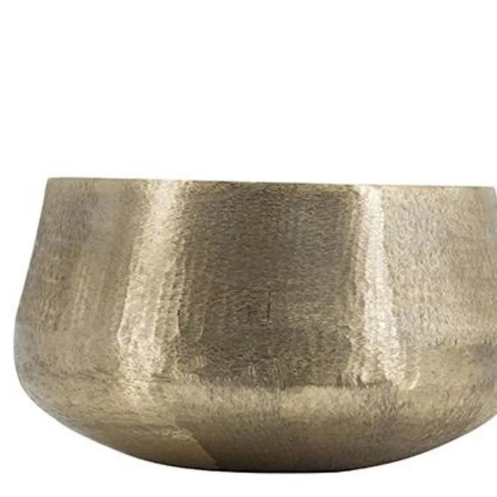 Set of Two Gold Aluminum Round Table Vases - NOBLE HOME INTERIORS