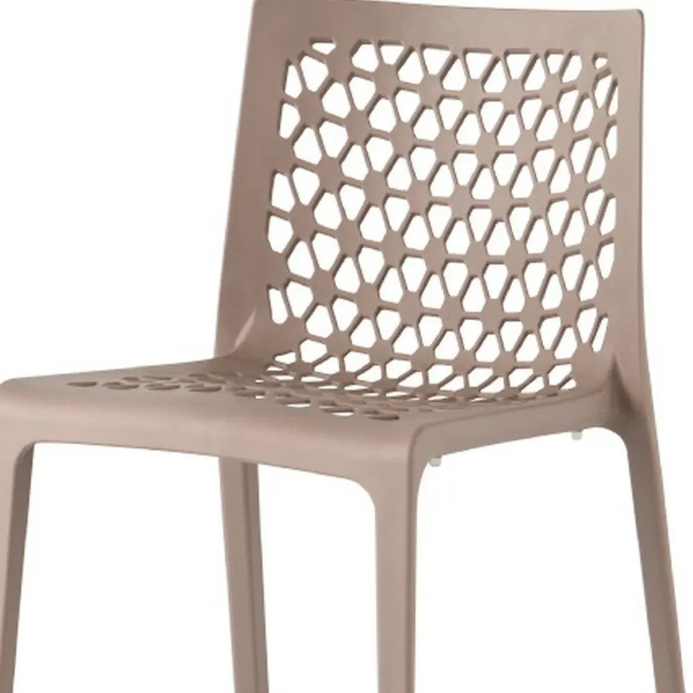 Set of Two Gray Heavy Duty Plastic Outdoor Stacking Dining Chairs - NOBLE HOME INTERIORS