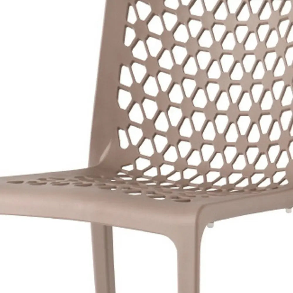 Set of Two Gray Heavy Duty Plastic Outdoor Stacking Dining Chairs - NOBLE HOME INTERIORS