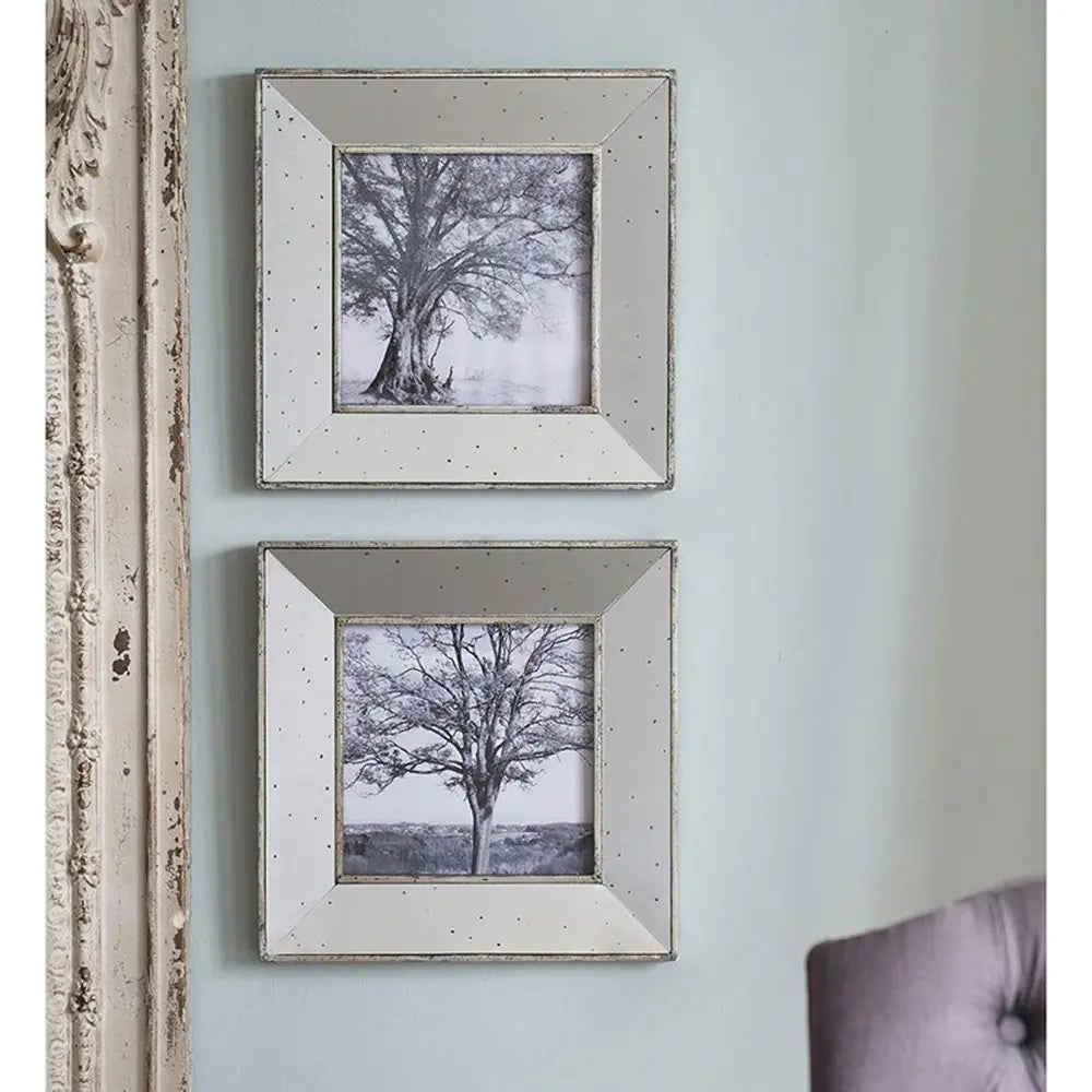Set of Two Gray Square Framed Art - NOBLE HOME INTERIORS