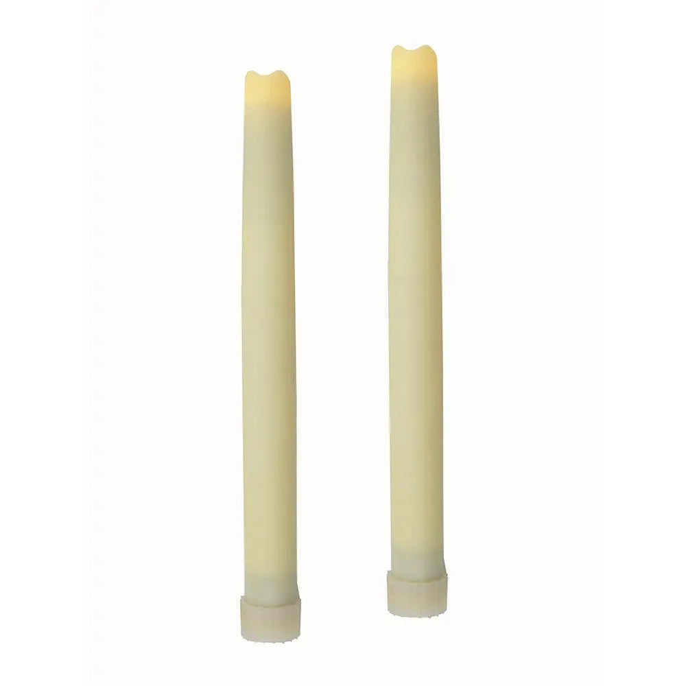Set of Two Ivory Flameless Taper Candle - NOBLE HOME INTERIORS