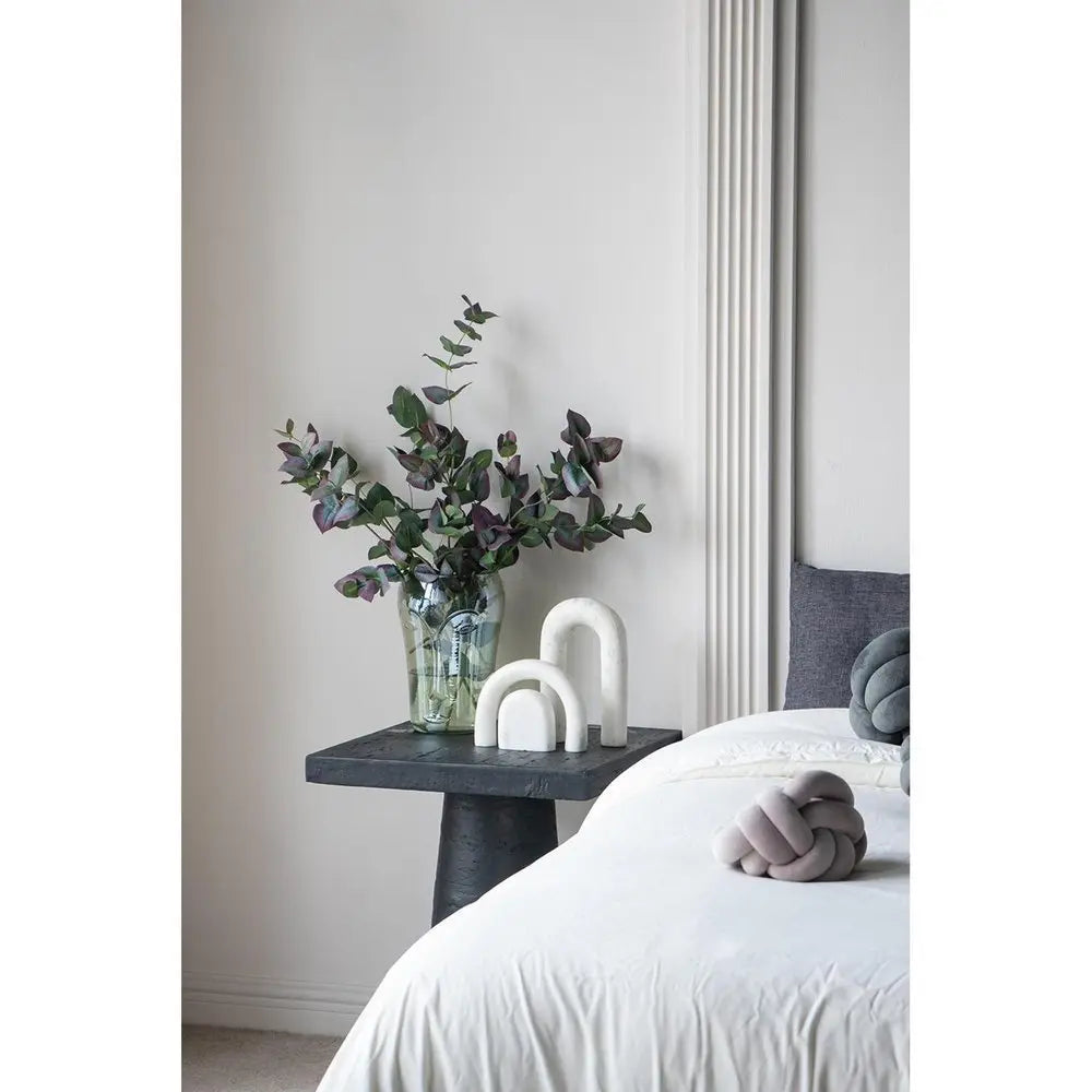 Set of Two Light Green Glass Modern Abstract Faces Table Vases - NOBLE HOME INTERIORS