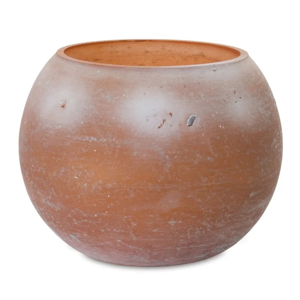 Set of Two Pink And Brown Distressed Abstract Glass Tabletop Votive Candle Holders - NOBLE HOME INTERIORS