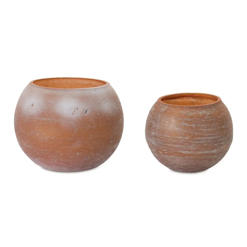 Set of Two Pink And Brown Distressed Abstract Glass Tabletop Votive Candle Holders - NOBLE HOME INTERIORS