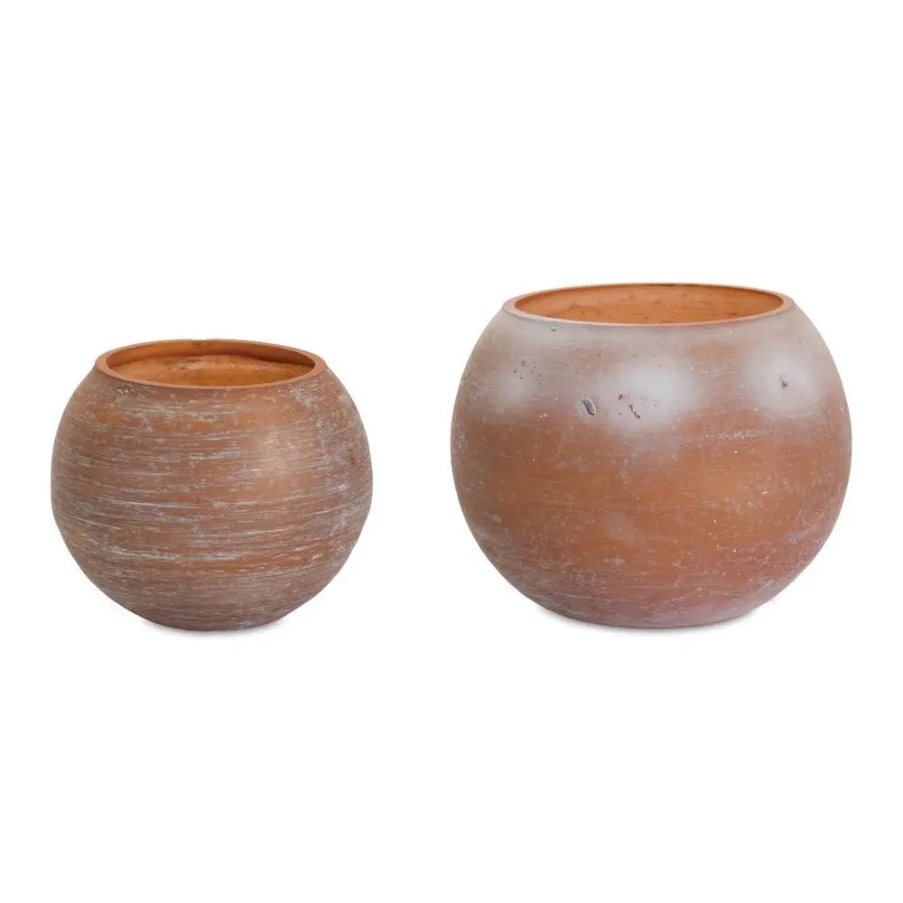 Set of Two Pink And Brown Distressed Abstract Glass Tabletop Votive Candle Holders - NOBLE HOME INTERIORS