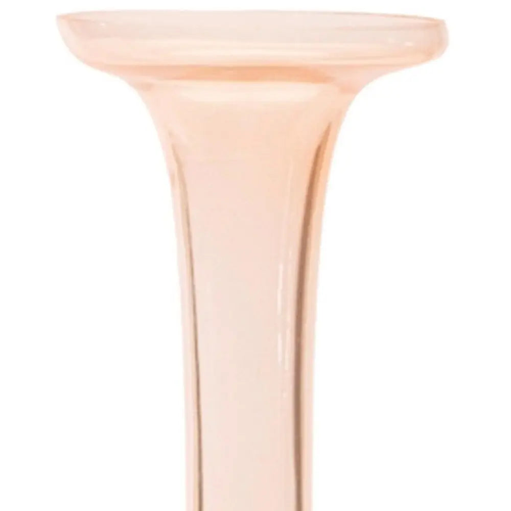 Set of Two Pink Trumpet Glass Table Vase - NOBLE HOME INTERIORS