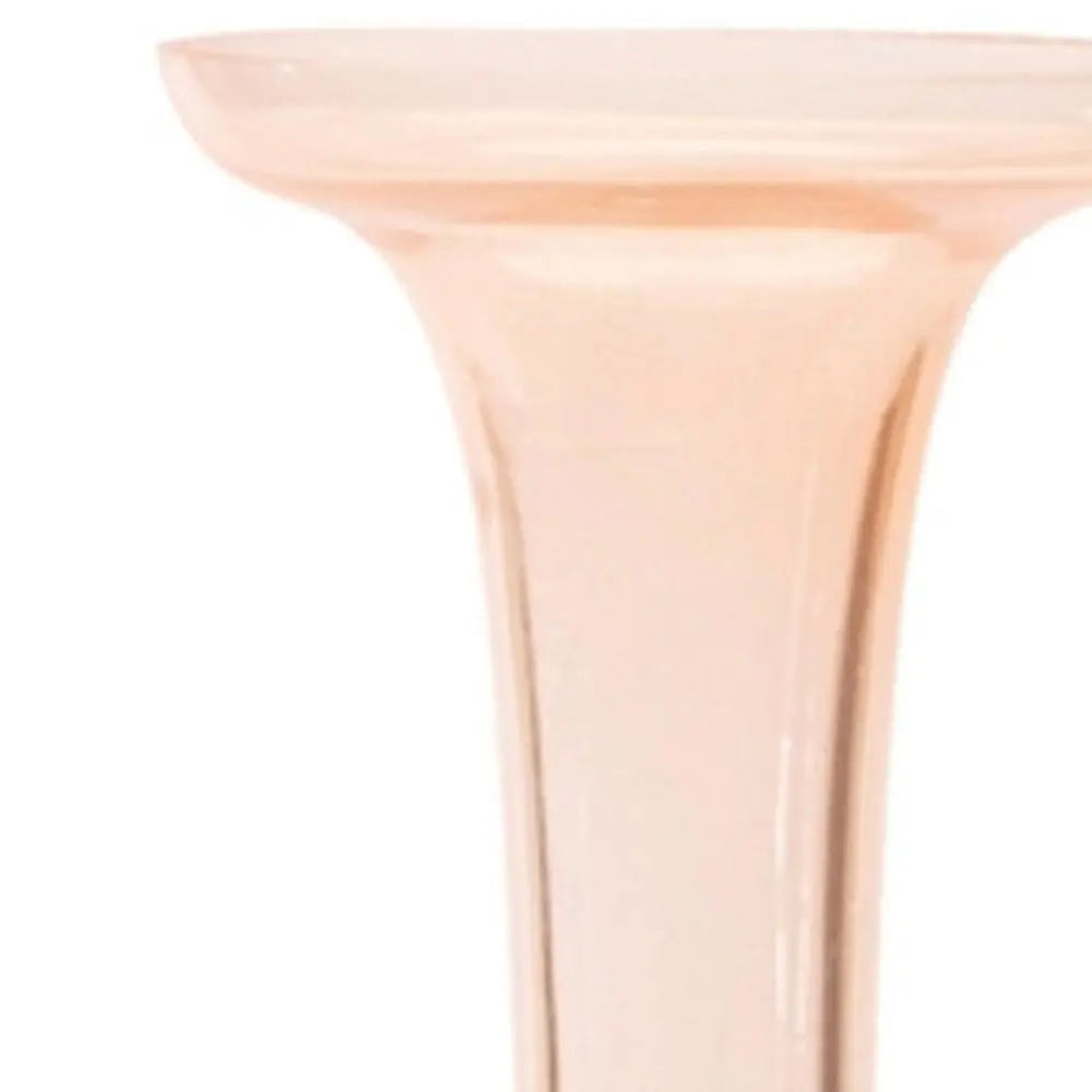 Set of Two Pink Trumpet Glass Table Vase - NOBLE HOME INTERIORS