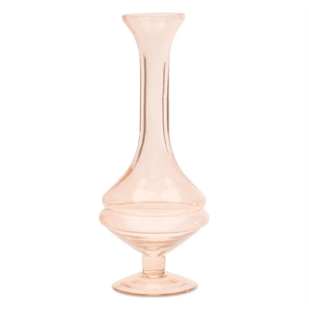 Set of Two Pink Trumpet Glass Table Vase - NOBLE HOME INTERIORS