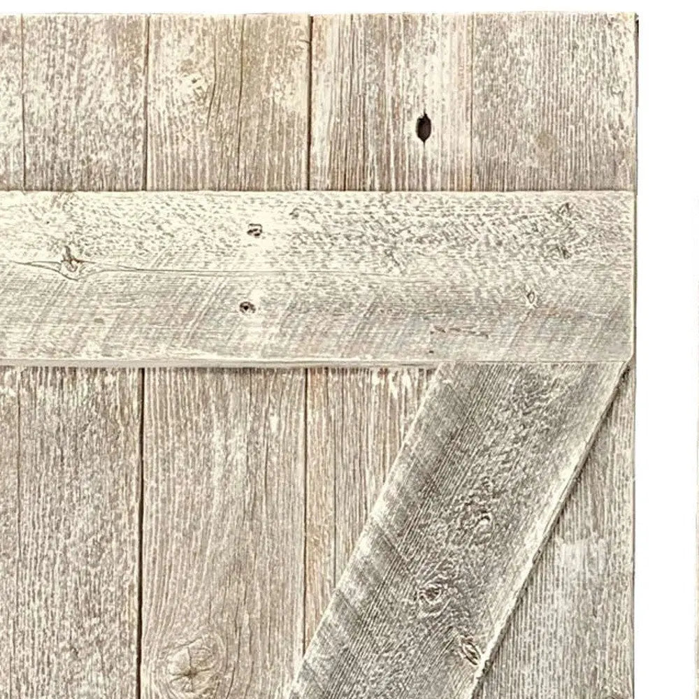 Set Of Two Rustic Weathered Grey Wood Decorative Window Shutters - NOBLE HOME INTERIORS